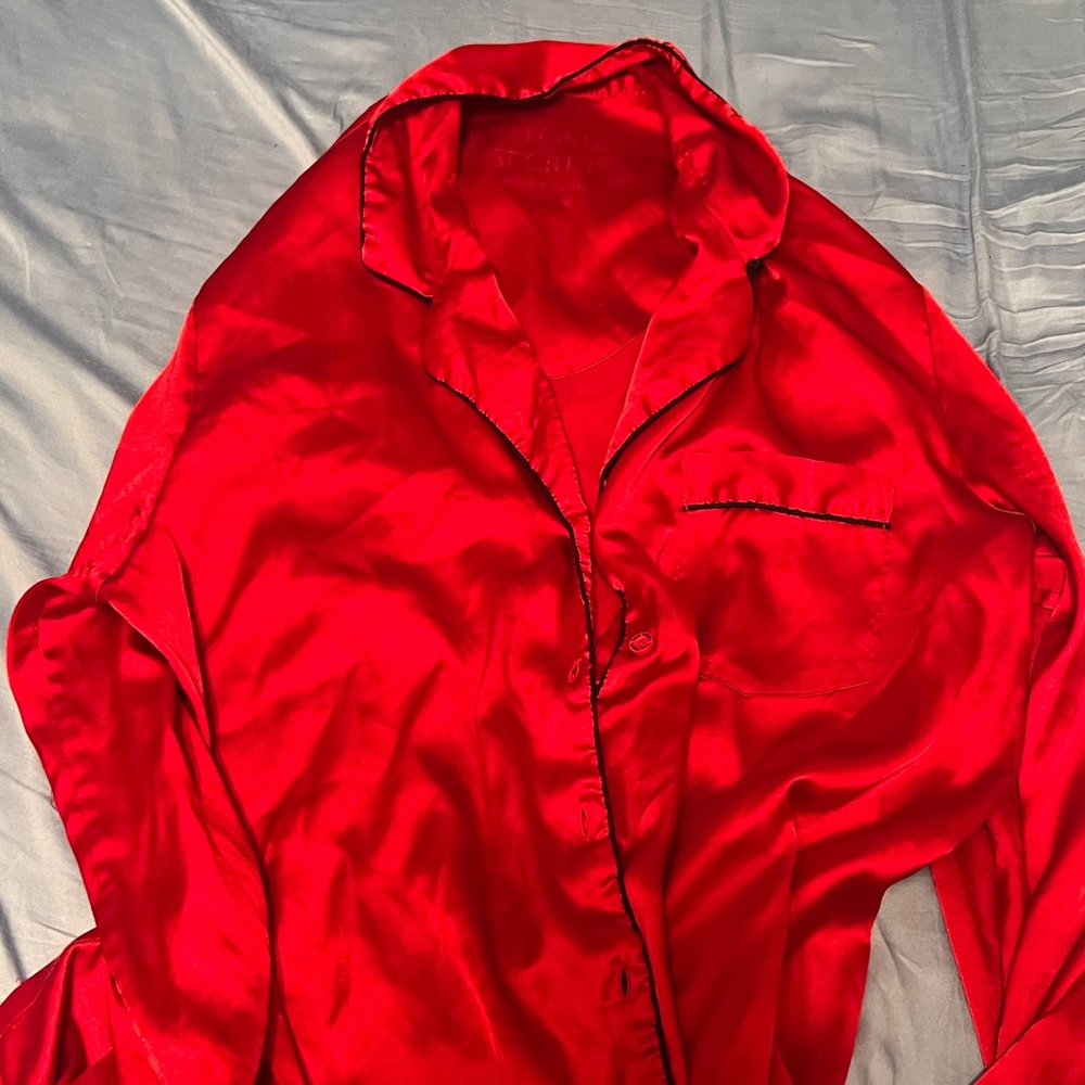 Red Victoria secret silk pajamas